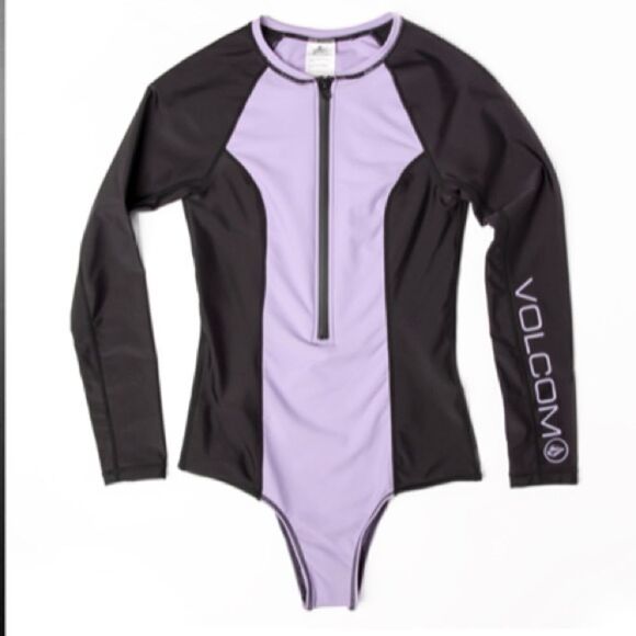 Volcom Violet Purple Simply Solid Bodysuit Sz XS NWOT - Picture 9 of 11